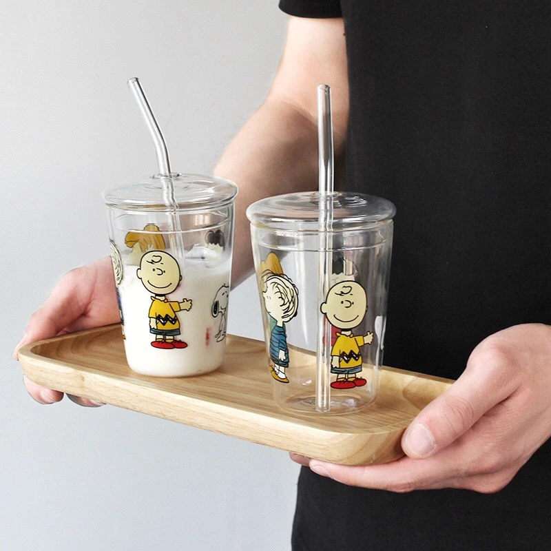 Charlie Brown Glass Travel Cup