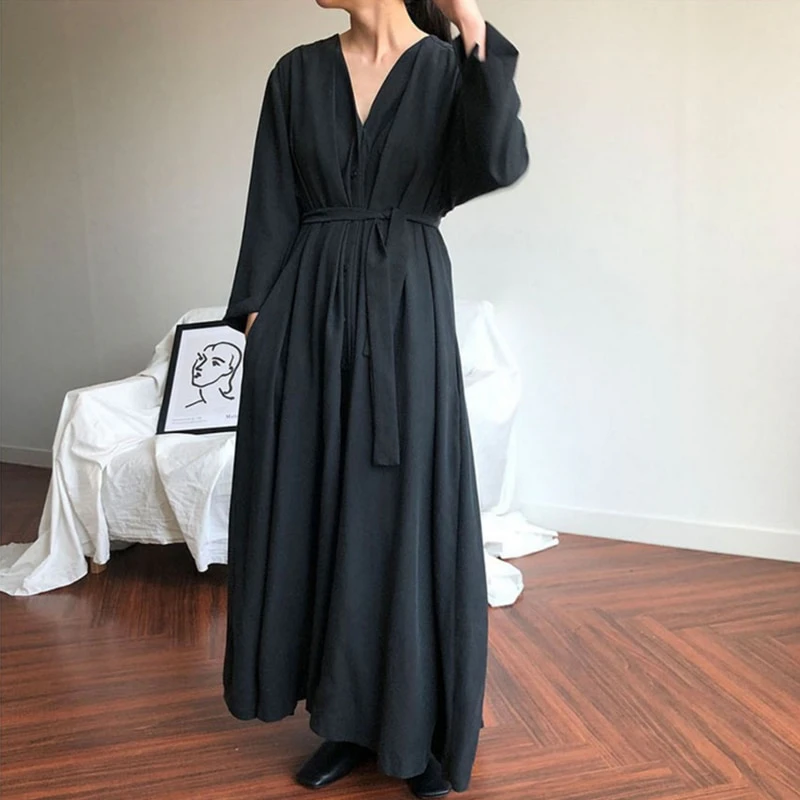 Kimono Style Long Sleeve Midi Dress