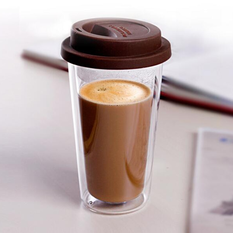 Double Wall Glass Travel Coffee Mug