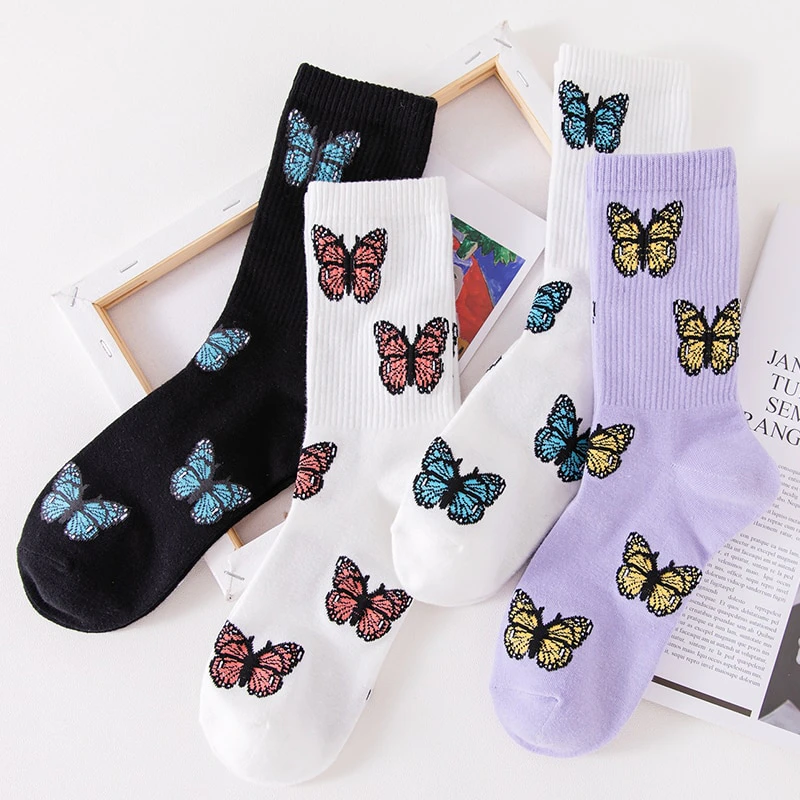 Butterfly Print Ankle Socks