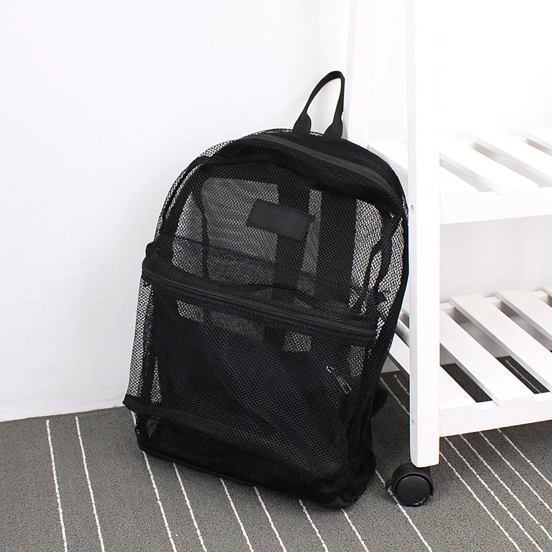 Monochrome Transparent Mesh Backpack