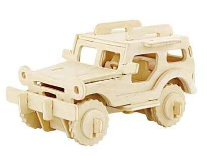 Handmade Kids Wooden Jigsaw Jeep Puzzle