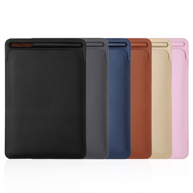PU Leather iPad Sleeve with Pencil Slot