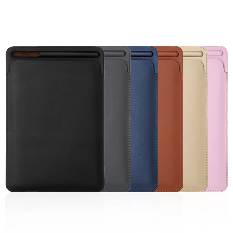 PU Leather iPad Sleeve with Pencil Slot