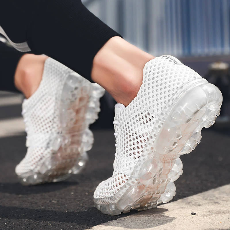 White Mesh Running Shoes