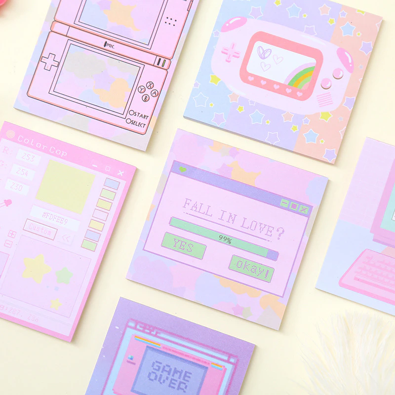 Pastel Video Game Sticky Notes