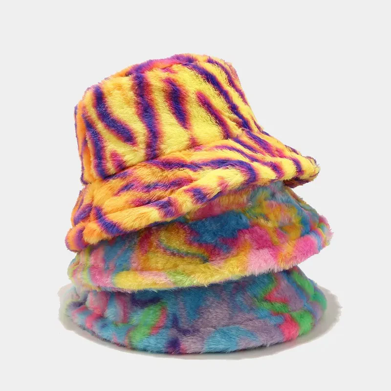 Colorful Plush Bucket Hat