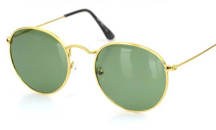 Gold Frame Round Womens Sunglasses
