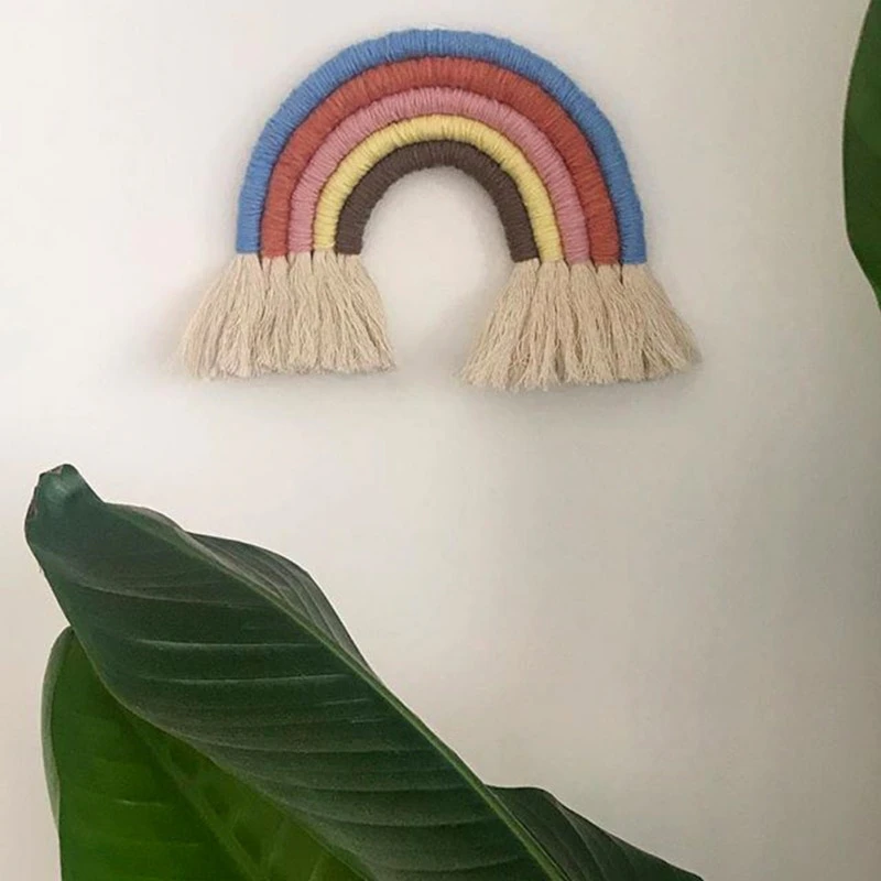 Handwoven Rainbow Rope Wall Hanging