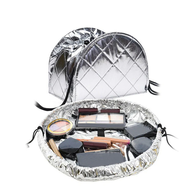 Metallic Drawstring Cosmetic Travel Bag