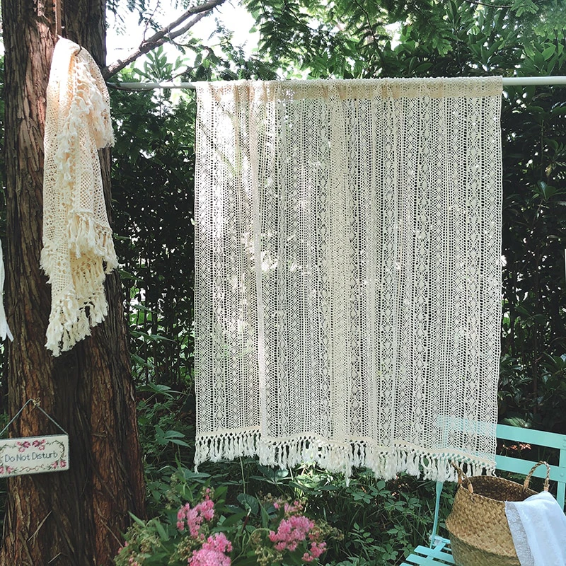 Boho Crochet Curtain Tapestry