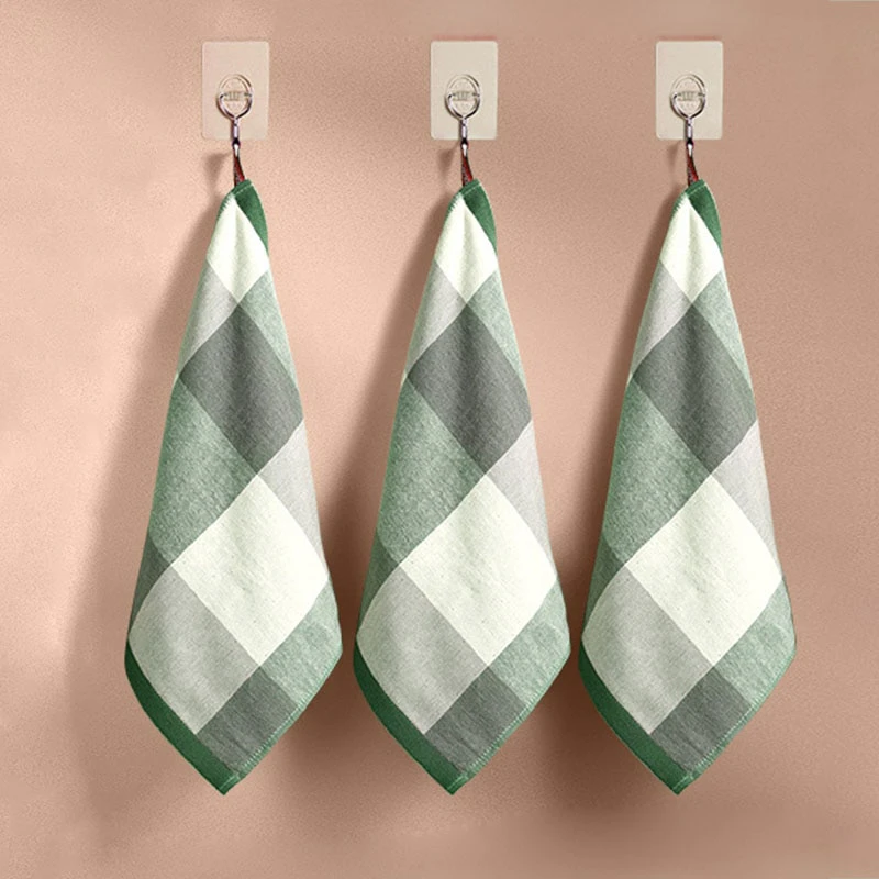 Wide Plaid Kitchen Hand Towels