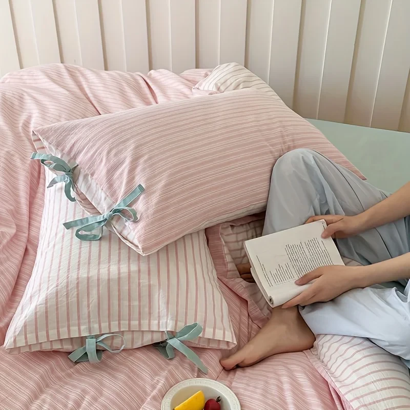 Striped Tie Pillowcase