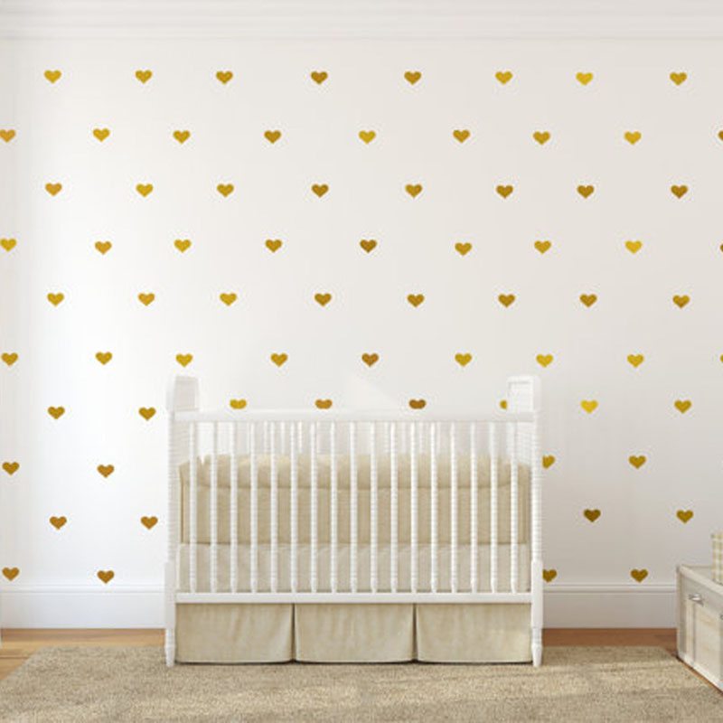Gold Heart Wall Stickers