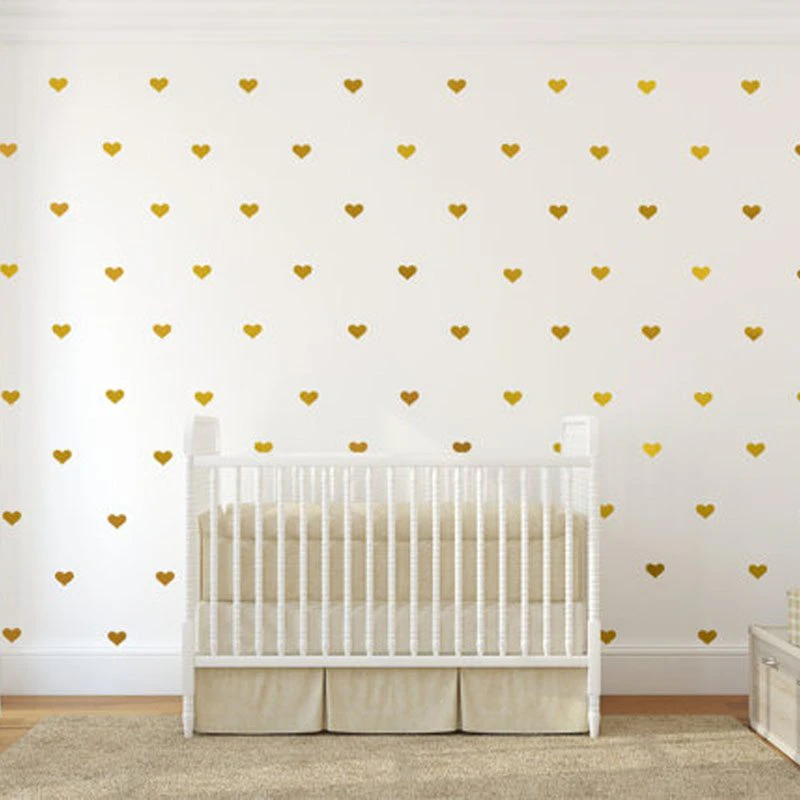 Gold Heart Wall Stickers