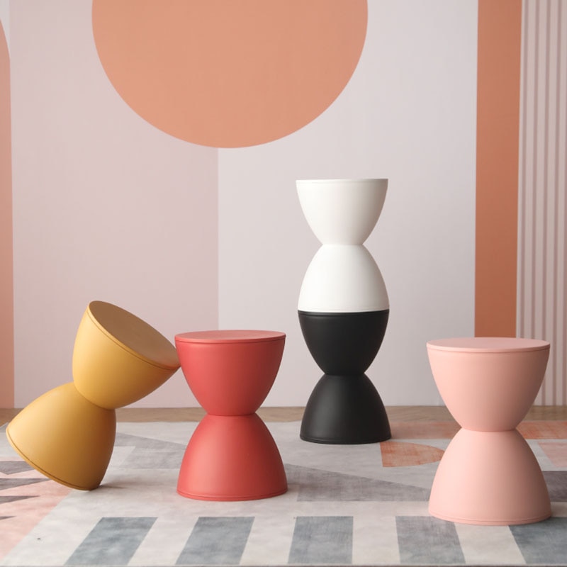 Hourglass Small Plastic Stool