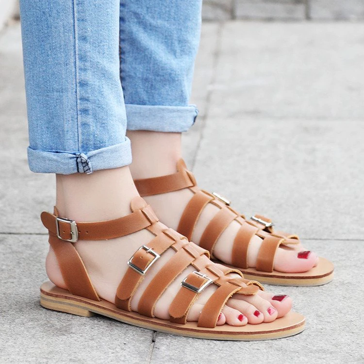 Brown Leather Gladiator Sandals