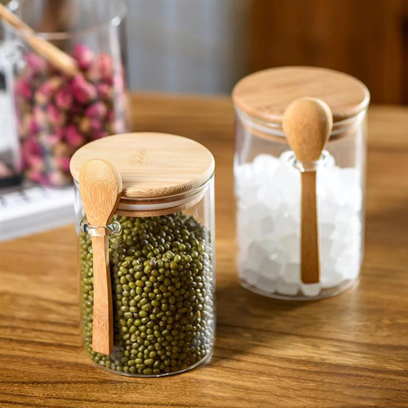 Bamboo Glass Jar & Spoon
