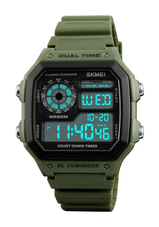 Dual Face Retro LED Digital Watch