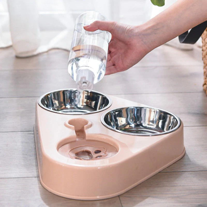 Pet Feeder with Automatic Water Dispenser