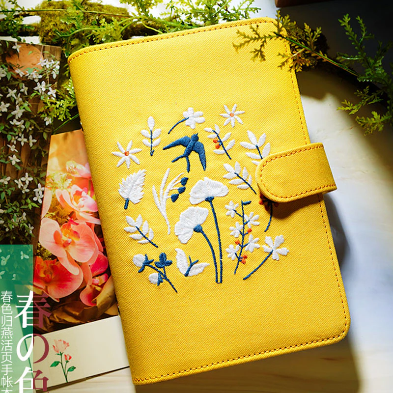 Embroidered Swallow Notebook