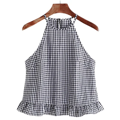 Black and White Gingham Top