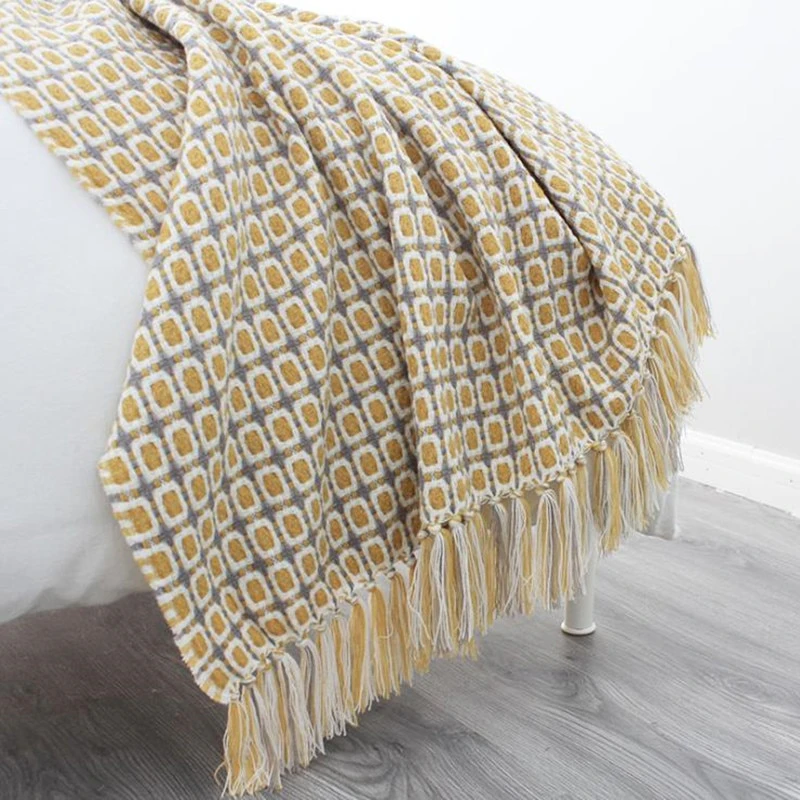 Knitted Retro Pattern Throw Blanket