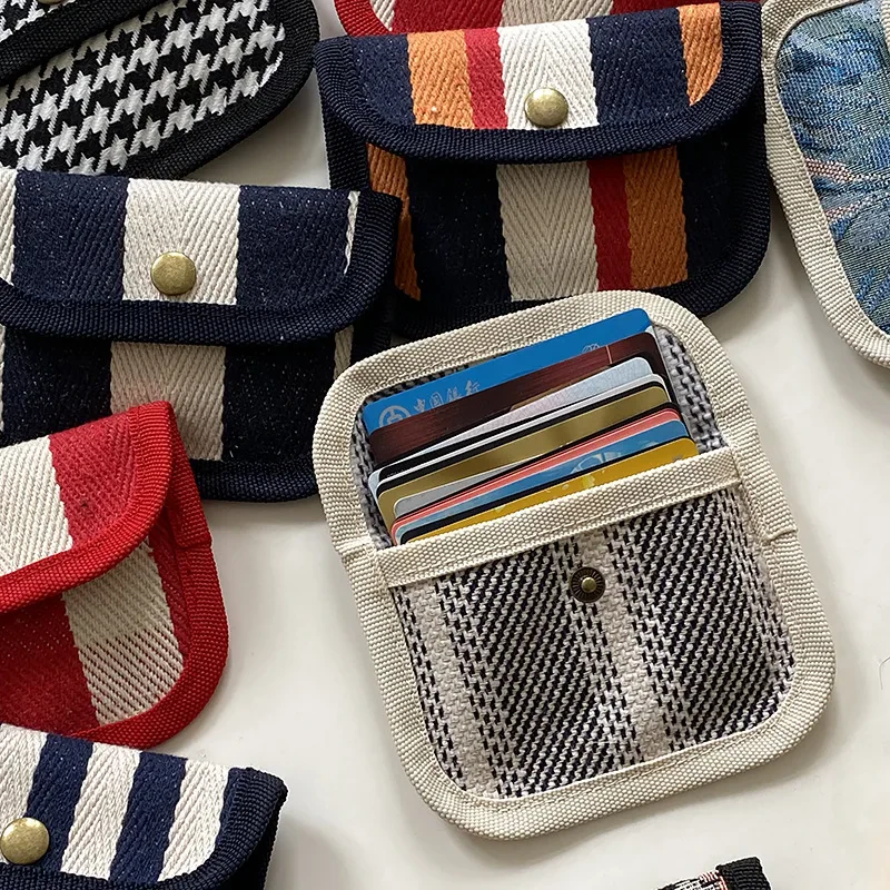 Plaid Canvas Card Holder