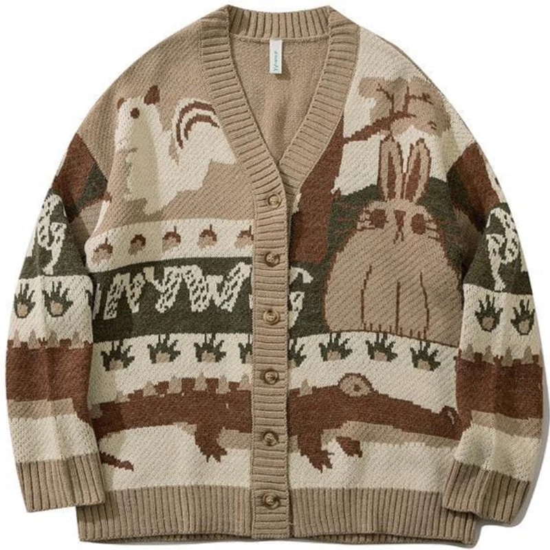 Oversized Beige Cardigan
