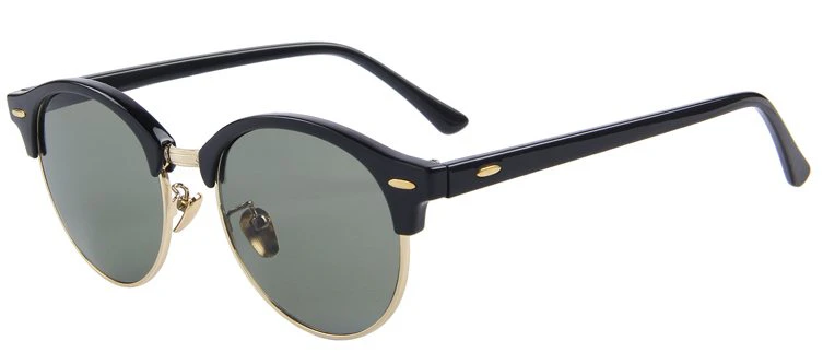 Mens Retro Half Frame Polarised Sunglasses