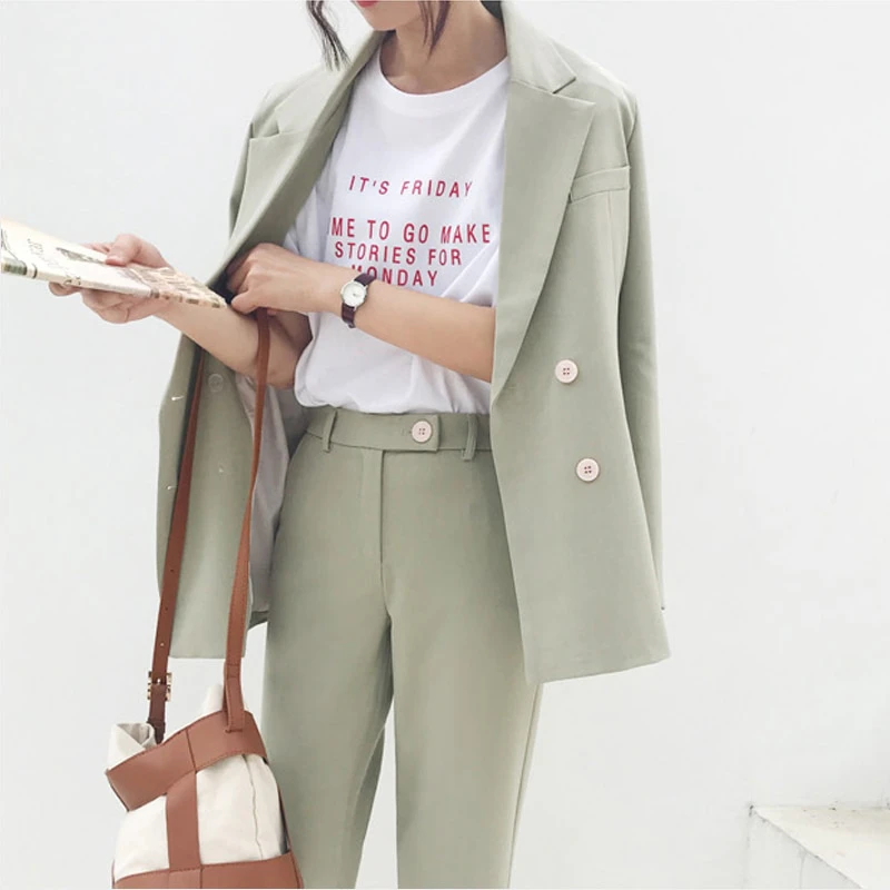 Light Green Double Breasted Jacket