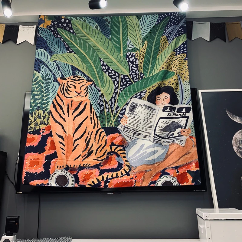 Girl & Tiger Tapestry