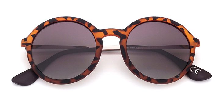Womens Matte Round Leopard Sunglasses