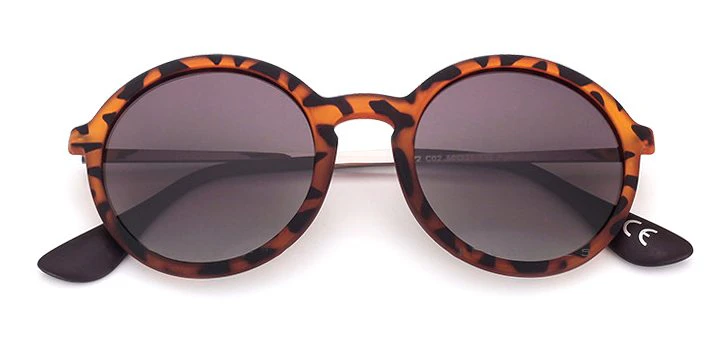 Womens Matte Round Leopard Sunglasses