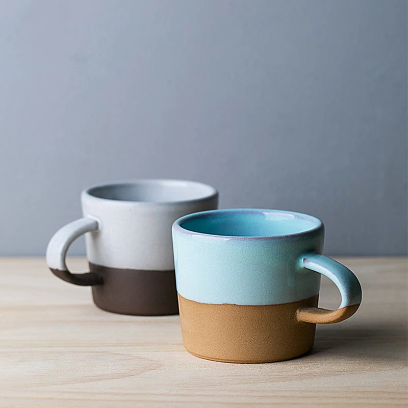 Retro Half Glaze Ceramic Mug
