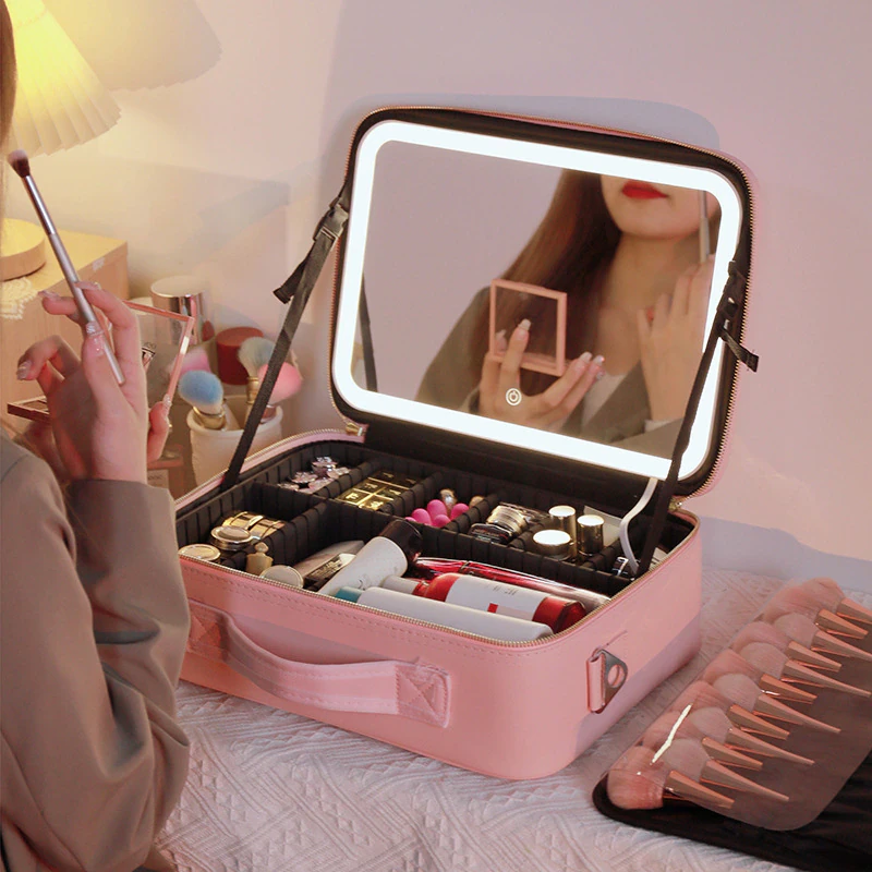 LED Mirror Makeup Case