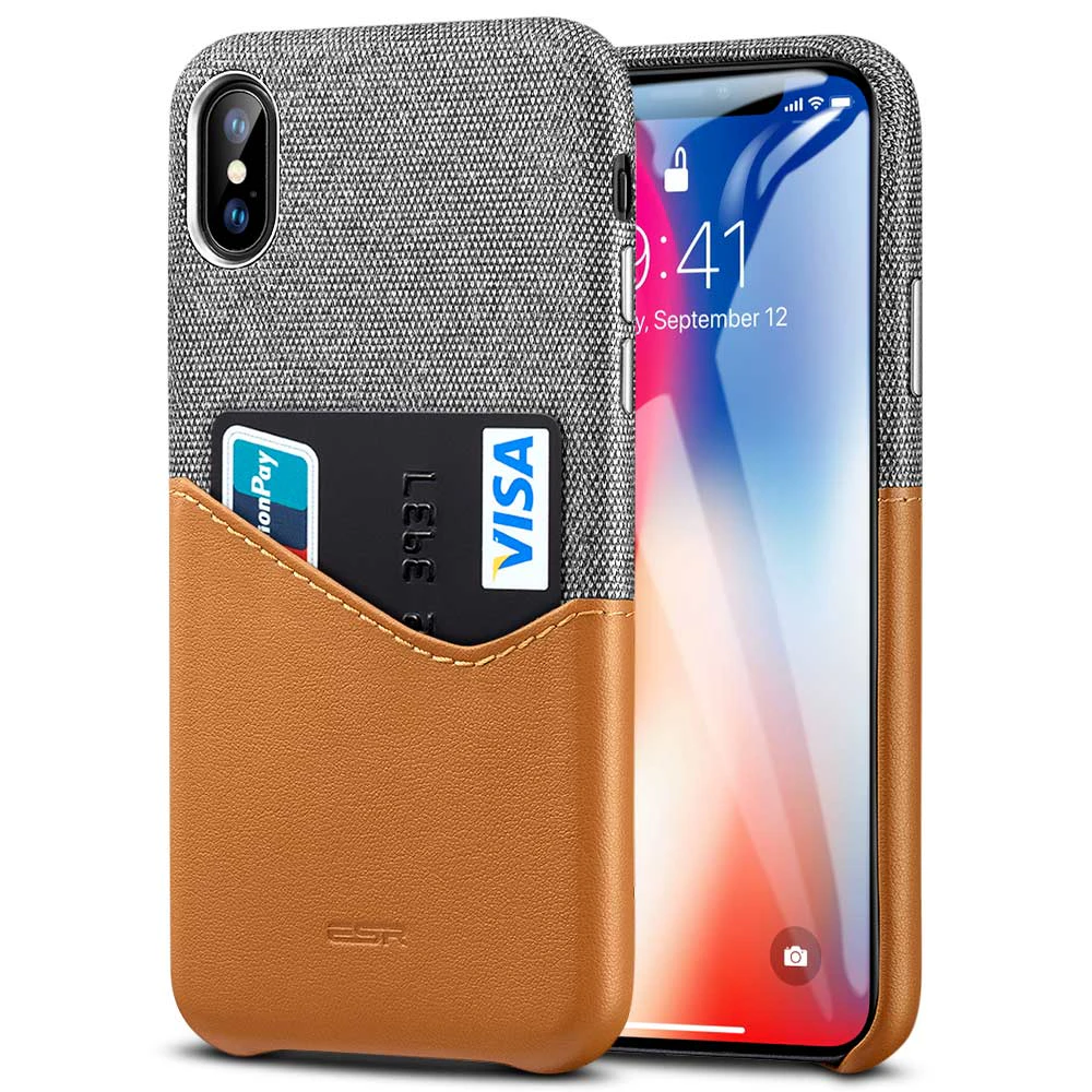 iPhone X Fabric Leather Card Holder Case