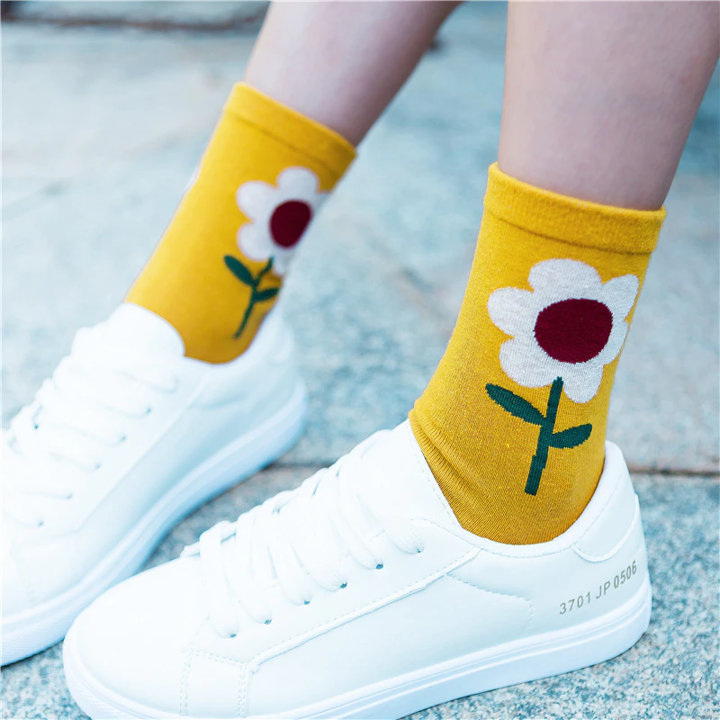 Cute Flower Cotton Socks