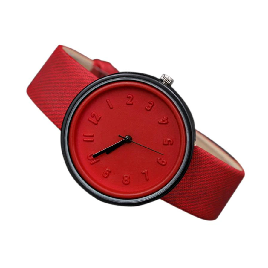 Matte Red Rubber Wristwatch
