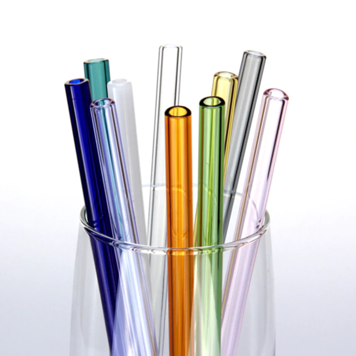 Colored Reusable Straight Glass Straw