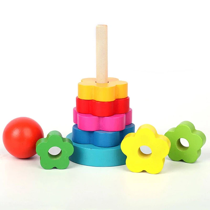 Wooden Rainbow Floral Stacker