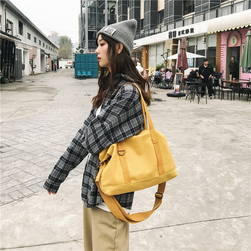 Slouchy Canvas Messenger Bag