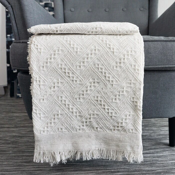 Minimal Knitted Throw Blanket