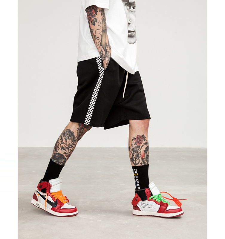 Check Stripe Sweat Shorts