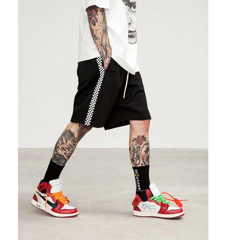 Check Stripe Sweat Shorts