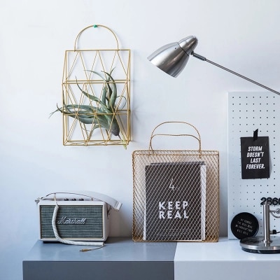 Rose Gold Wire Storage Basket