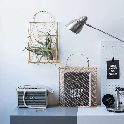 Rose Gold Wire Storage Basket
