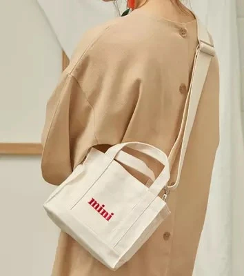 Embroidered Shoulder Canvas Tote