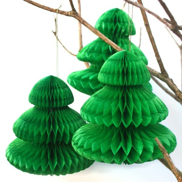 Paper Christmas Tree Honeycomb Decoration