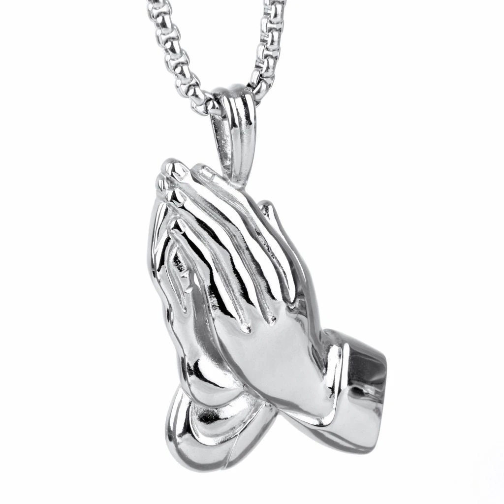 Stainless Steel Praying Hands Pendant
